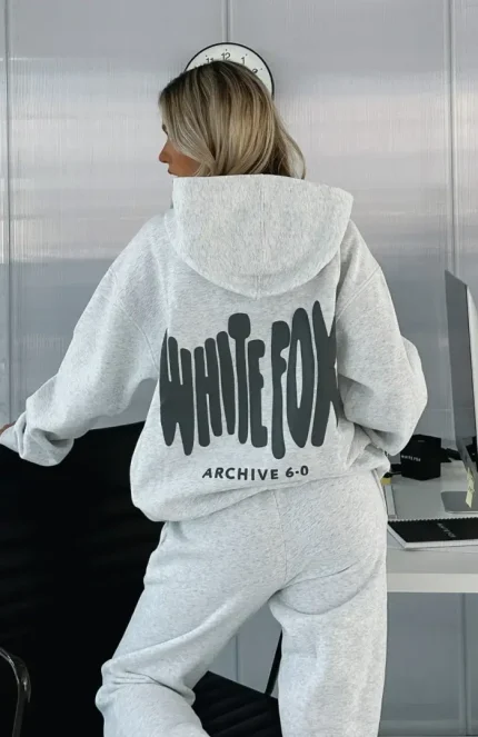 White Fox Oversized Hoodie-Haze