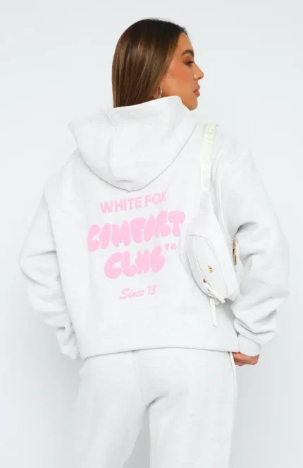 White Fox Comfort Club Oversized Mist Hoodie