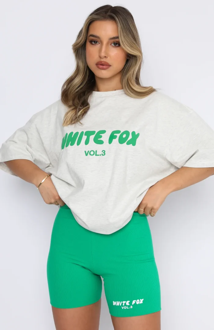 White Fox Off Stage Oversized Tee Glacier Grey