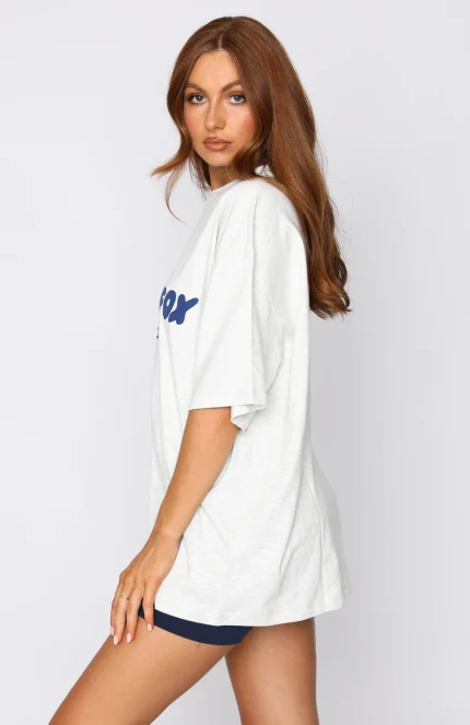 White Fox Offstage Oversized T-Shirt Mineral White