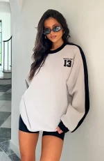 White Fox Play For It Oversized Sweatshirt Moon